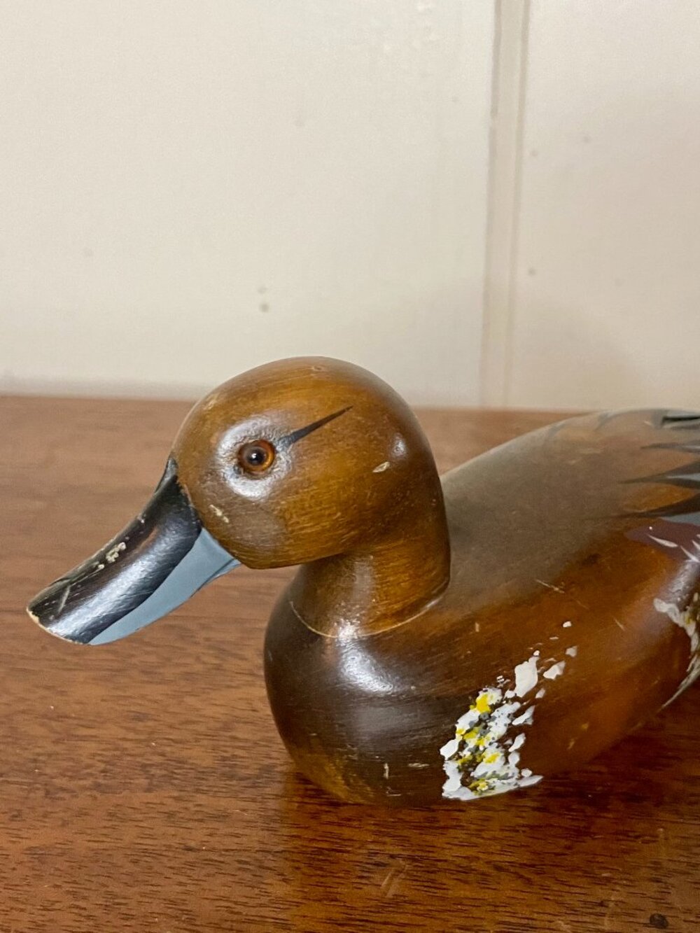 VTG Hand Carved Hand Painted Wood Duck Decoy Folk Art
